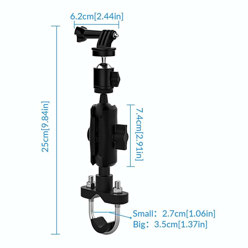 CS-1134A1 Motorcycle Bike Action Camera Recorder Mobile Phone Fixing Bracket Holder, Handlebar Ve...