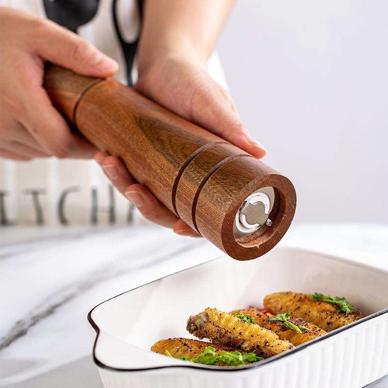Wood Pepper Grinder Kitchen Household Manual Solid Pepper Powder Black Pepper Mill Grinder Bottle...