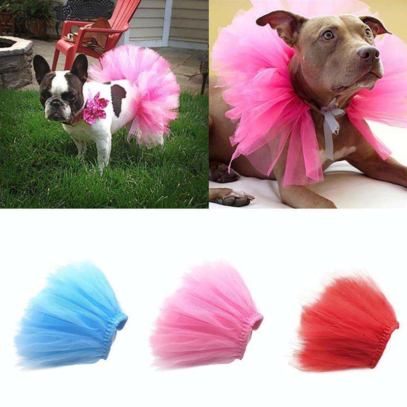 Summer Pet Dress Up Half-length Mesh Skirt, Size:M(Blue)