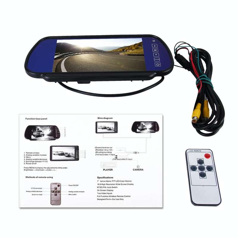 7 inch 800*480 Rear View TFT-LCD Color Car Monitor, Support Reverse Automatic Screen Function