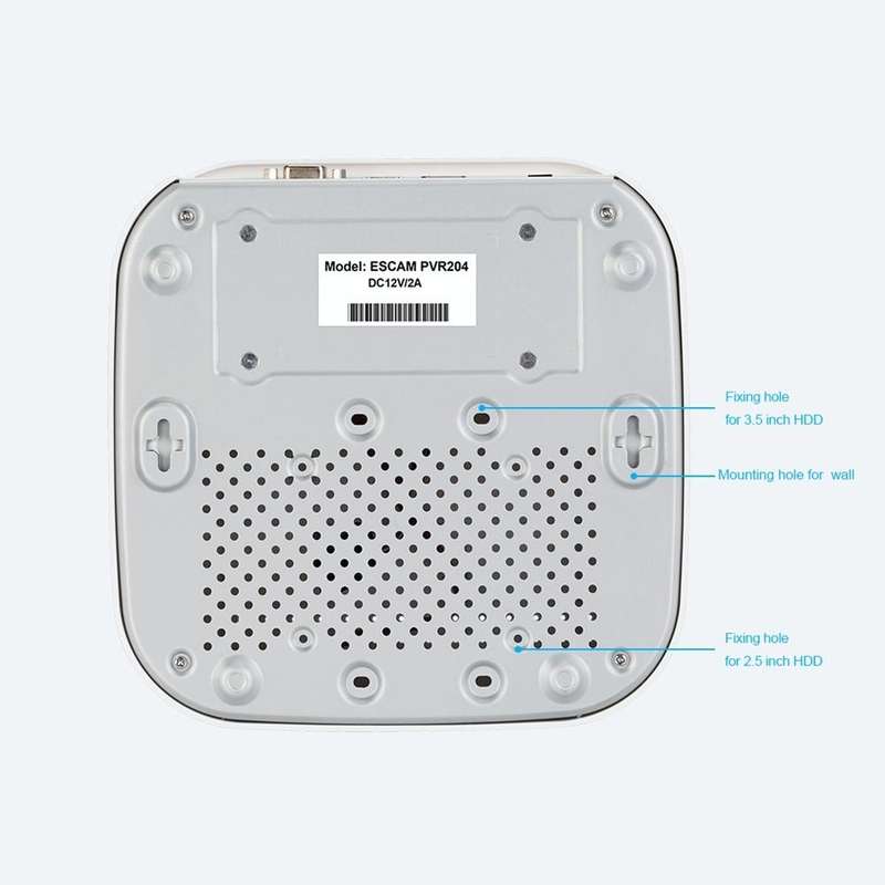 ESCAM PVR204 1080P 4CH+2CH ONVIF NVR Digital Video Recorder with 2CH Cloud Channel for IP Camera ...