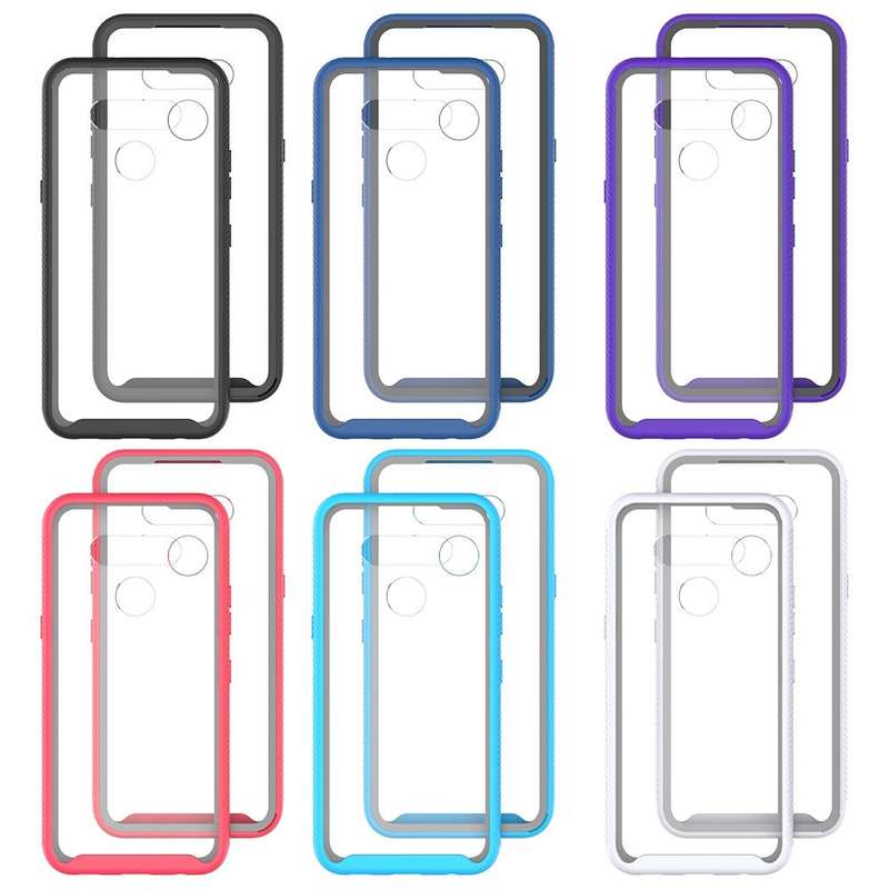 For LG Q51 / K51 Starry Sky Solid Color Series Shockproof PC + TPU Protective Case(Light Blue)