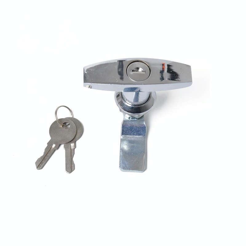 T Shape Handle Paddle Entry Door Latch & Keys Tool Box Lock for Trailer / Yacht / Truck (Silver)