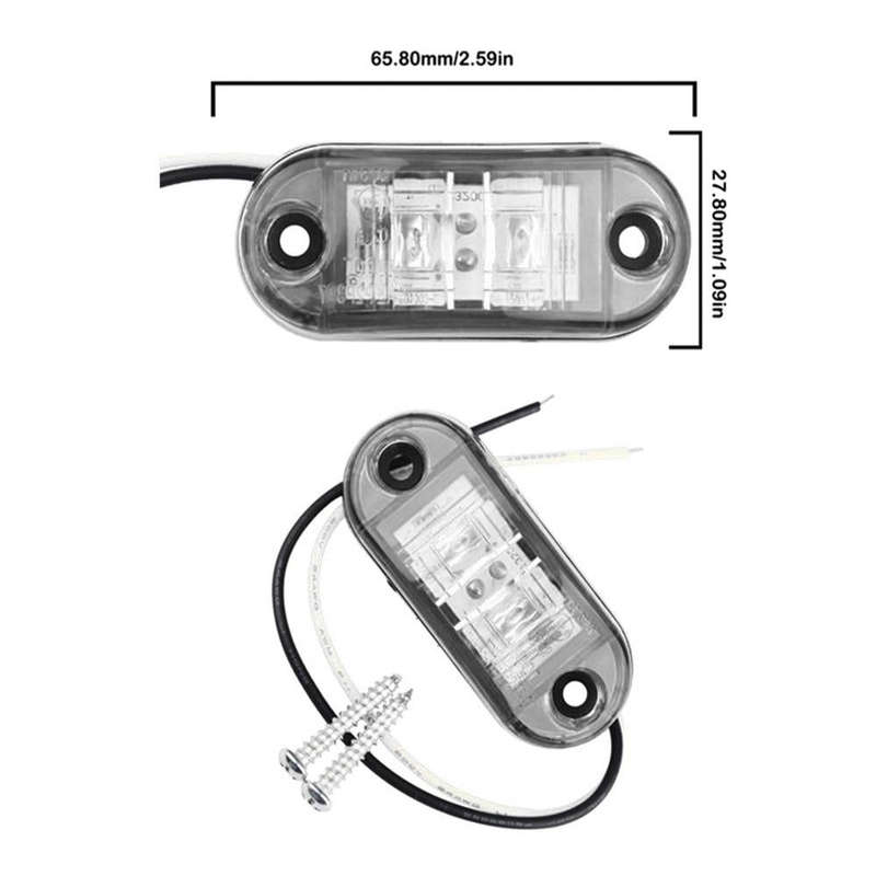 10 PCS Car Truck Trailer Piranha LED Side Marker Indicator Lights Bulb Lamp(White Light)