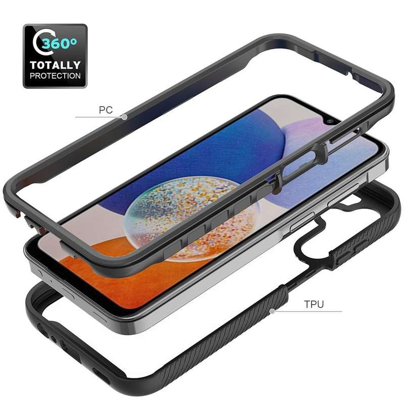 For Samsung Galaxy A15 5G Starry Sky Solid Color Shockproof TPU Clear PC Phone Case(Black)