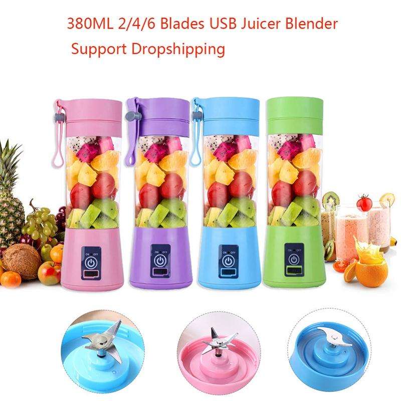 USB Rechargeable Electric Automatic Vegetable Fruit Citrus Orange Juice Maker Cup Mixer Bottle (3...