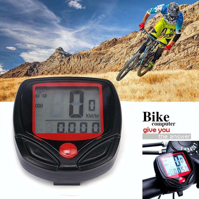 English Waterproof 14 Function Cycle Computer LCD Odometer Speedometer