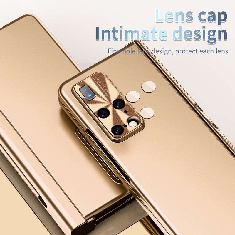 For Huawei Mate X2 Electroplating Hinged Folding Phone Case with S Pen Fold Edtion(Gold)