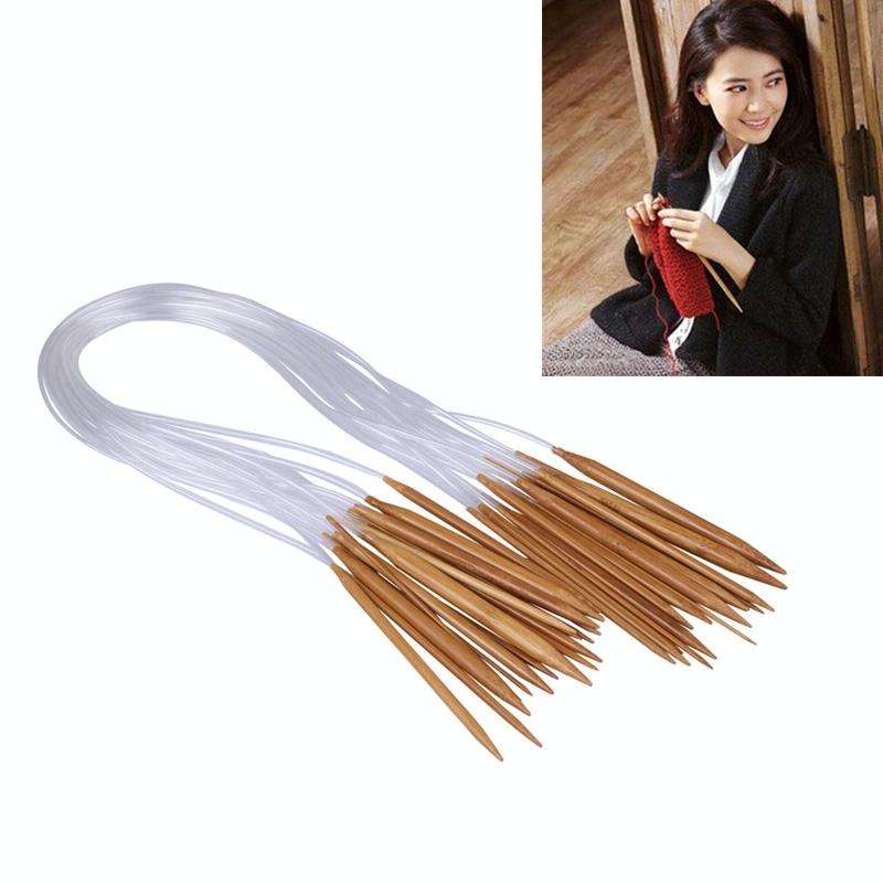 18 in 1 / Set Weaving Tools Sweater Needle Transparent Tube Carbonized Bamboo Annular Needle Swea...