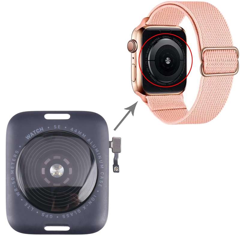 Glass Back Cover With Wireless Charging Coil For Apple Watch Series SE 2022 44mm GPS Edition (Grey)