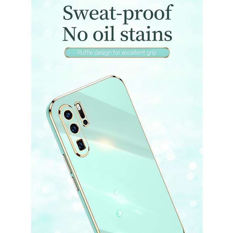 For Huawei P30 Pro XINLI Straight 6D Plating Gold Edge TPU Shockproof Case(Black)