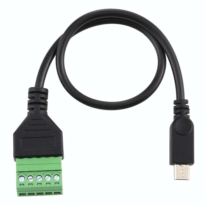Micro USB Male to 5 Pin Pluggable Terminals Solder-free USB Connector Solderless Connection Adapt...