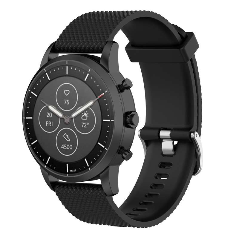 22mm Texture Silicone Wrist Strap Watch Band for Fossil Hybrid Smartwatch HR, Male Gen 4 Exploris...
