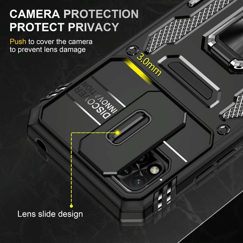 For Xiaomi Redmi 9C / 10A Armor PC + TPU Camera Shield Phone Case(Black)