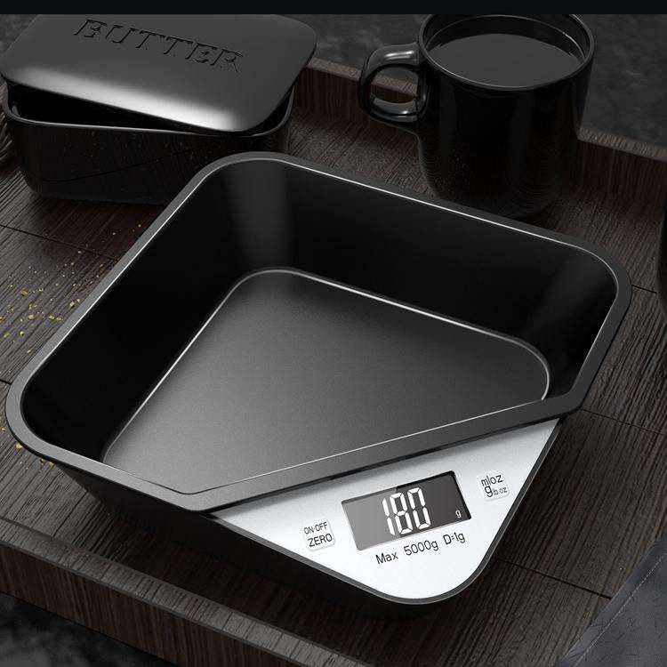 5kg/1g Kitchen Electronic Scale Coffee Scales Baking Food Scale Pallet Scale Pet Scale(Black Scal...