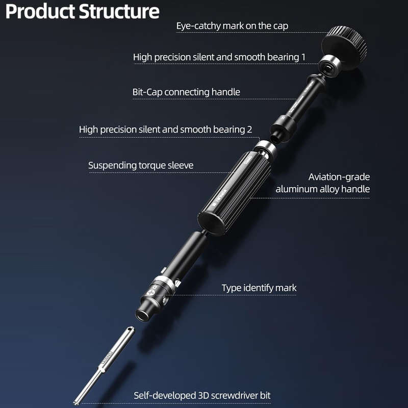QianLi iWhale Special S2 Steel Magnetic Torque 3D Screwdriver, Model:B Tri-point 0.35