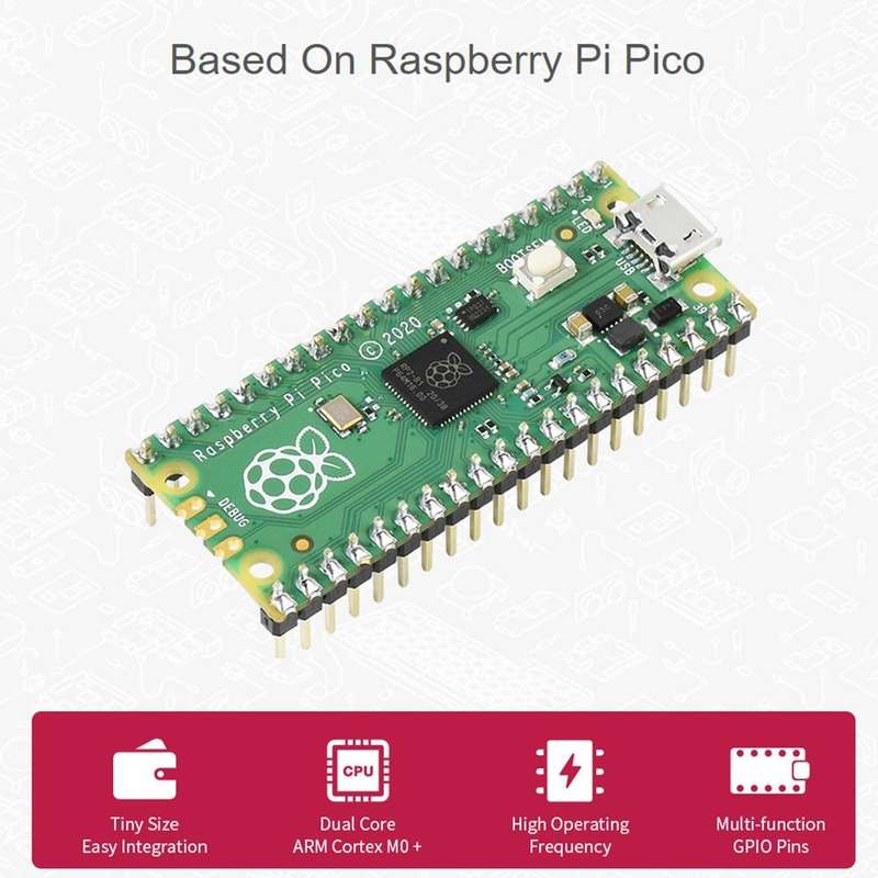 Waveshare PicoGo Mobile Robot, Based on Raspberry Pi Pico, Self Driving, Remote Control(EU Plug)