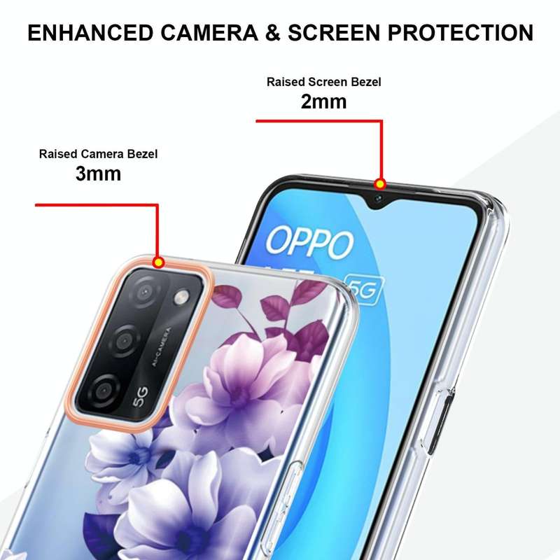 For OPPO A55 5G / A53S 5G / A54 4G / A16 / A54S 4G Flowers and Plants Series IMD TPU Phone Case(P...