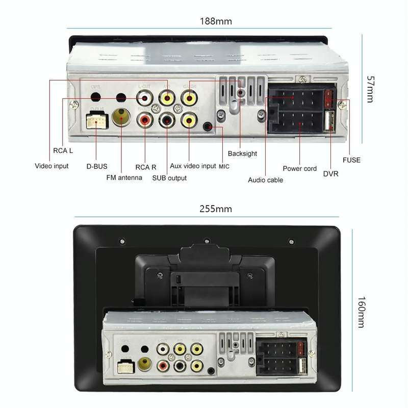 1310C 10.1 inch Car Full Screen Touch HD MP5 Wired Carplay Player, Style: Standard+AHD Camera
