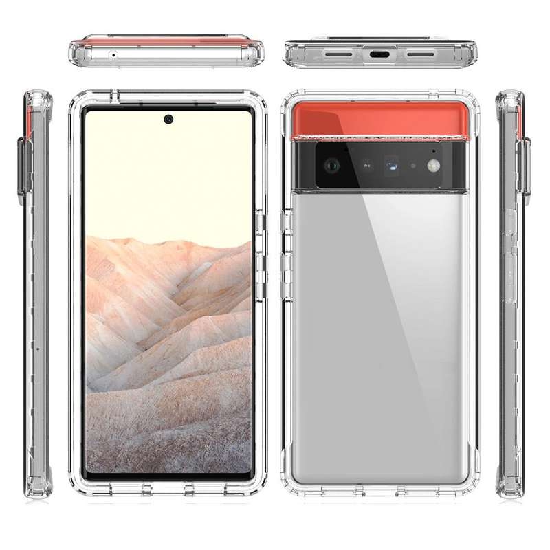 For Google Pixel 6 Pro High Transparency Two-color Gradient PC + TPU Phone Protective Case(Transp...