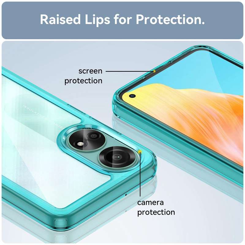 For OPPO A78 4G Colorful Series Acrylic Hybrid TPU Phone Case(Transparent Blue)