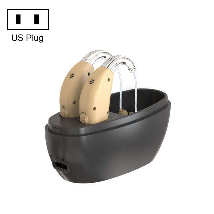 Elderly Use Can Charge Sound Amplifier Hearing Aid, Specification: US Plug(Skin Color Double Mach...