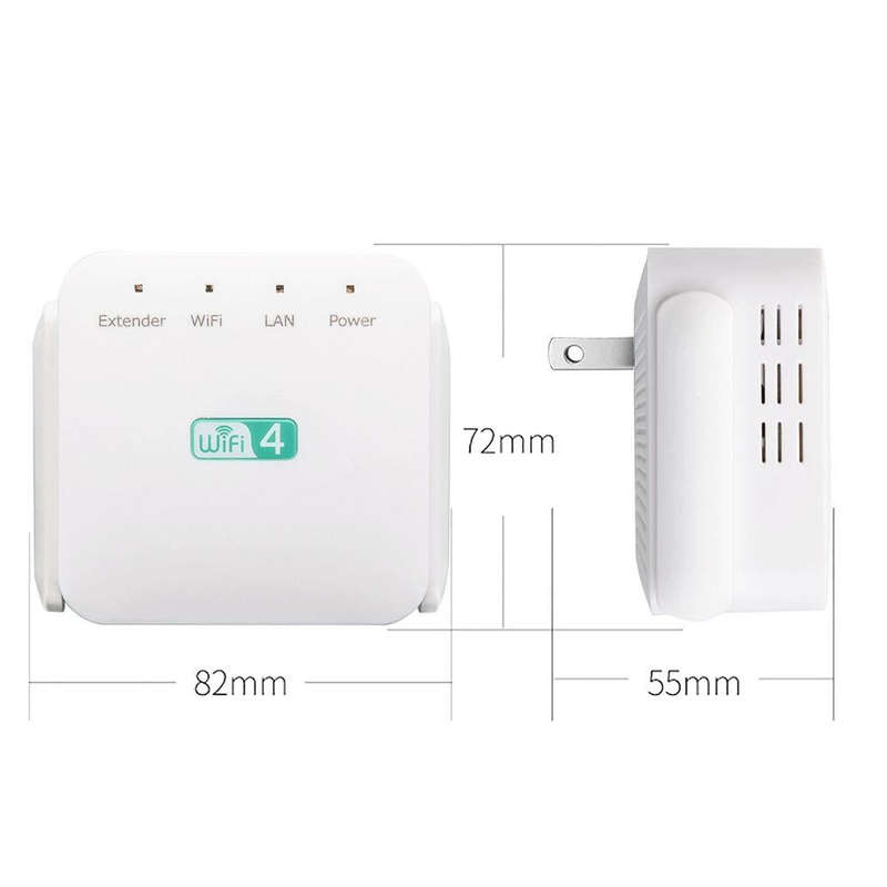 2.4G 300M Wi-Fi Amplifier Long Range WiFi Repeater Wireless Signal Booster EU Plug Black