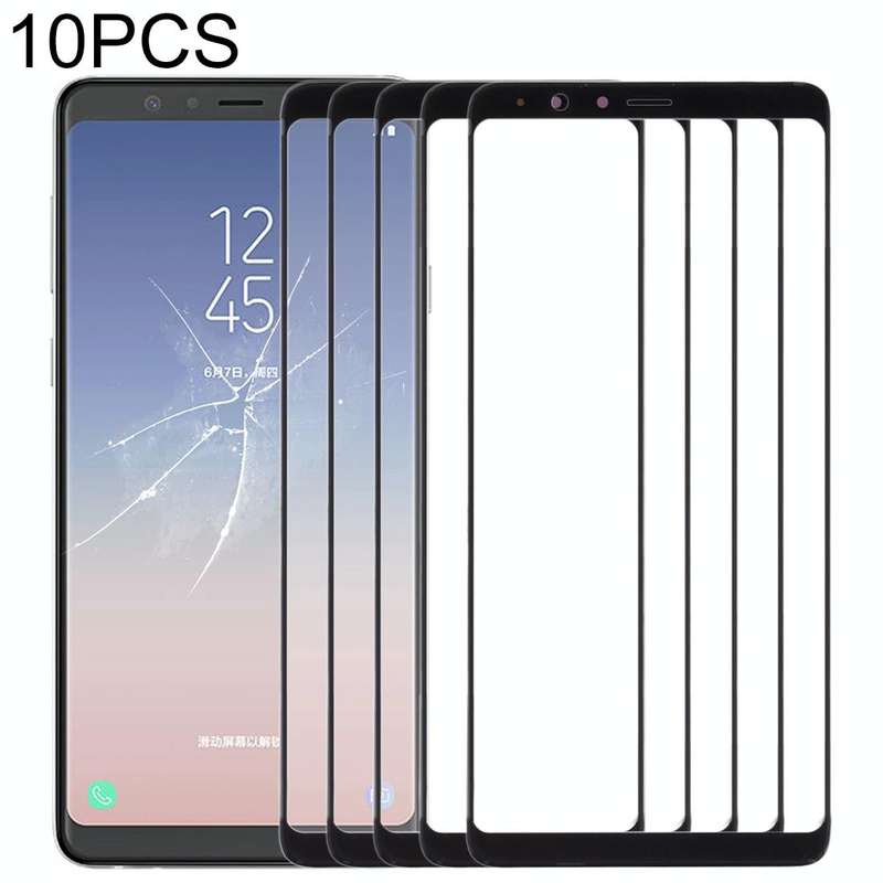 For Samsung Galaxy A8 Star / A9 Star 10pcs Front Screen Outer Glass Lens (Black)