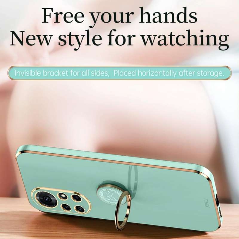 For Huawei nova 8 Pro 5G XINLI Straight 6D Plating Gold Edge TPU Shockproof Case with Ring Holder...