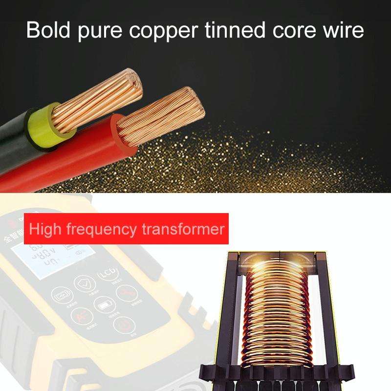 DEMUDA DC-80 Car Battery Charger 12V/24V Intelligent Pulse Repair Type Lead-acid Battery, Plug Ty...