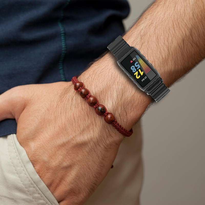 For Fitbit Charge 5 Silicone One Body Armor Watch Band(Navy Blue)