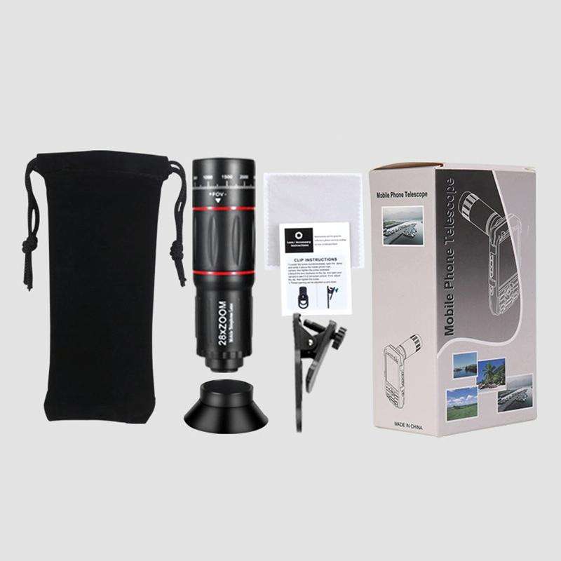 W28-QK Mobile Phone Universal Lens Telescope 28X Color Box Set