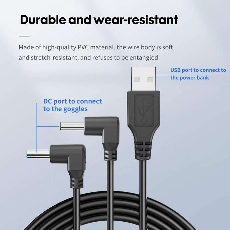 For DJI FPV Goggles / Goggles V2 STARTRC Type-C / USB-C To 2 x DC Power Cable, Length 1m (Black)