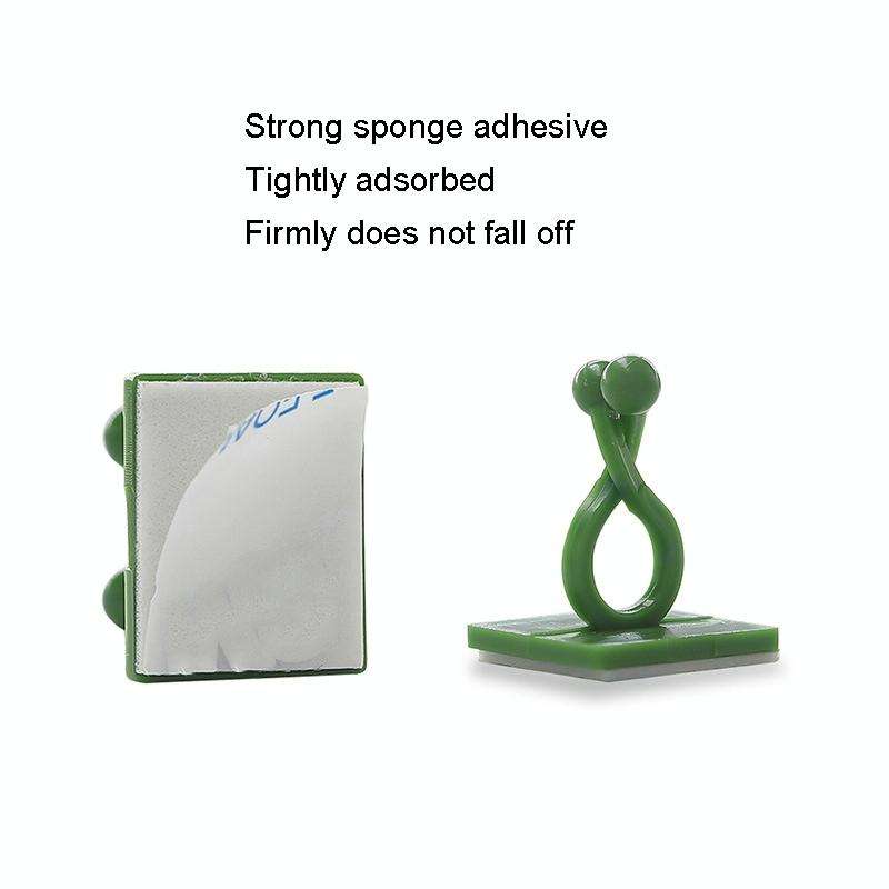 Large 50pcs Plant Climbing Wall Buckle Vine Traceless Plant Fixer Self-Adhesive Hooks(Green)