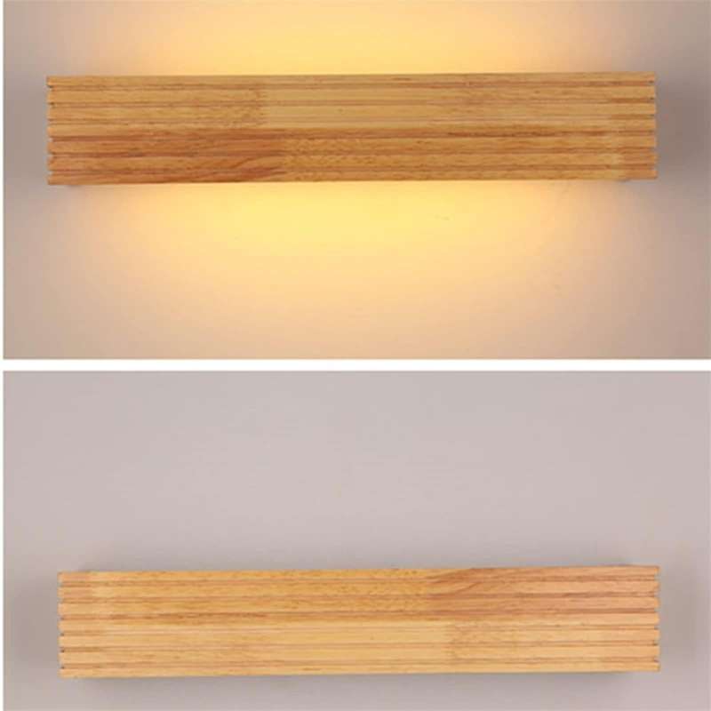 35cm LED Solid Wood Wall Lamp Bedroom Bedside Lamp Corridor Wall Lamp(White Light)