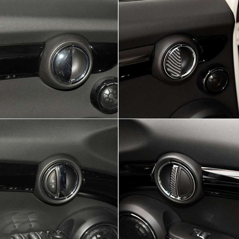 4 PCS Car F Chassis Door Handle Carbon Fiber Decorative Sticker for BMW Mini Cooper Clubman Count...