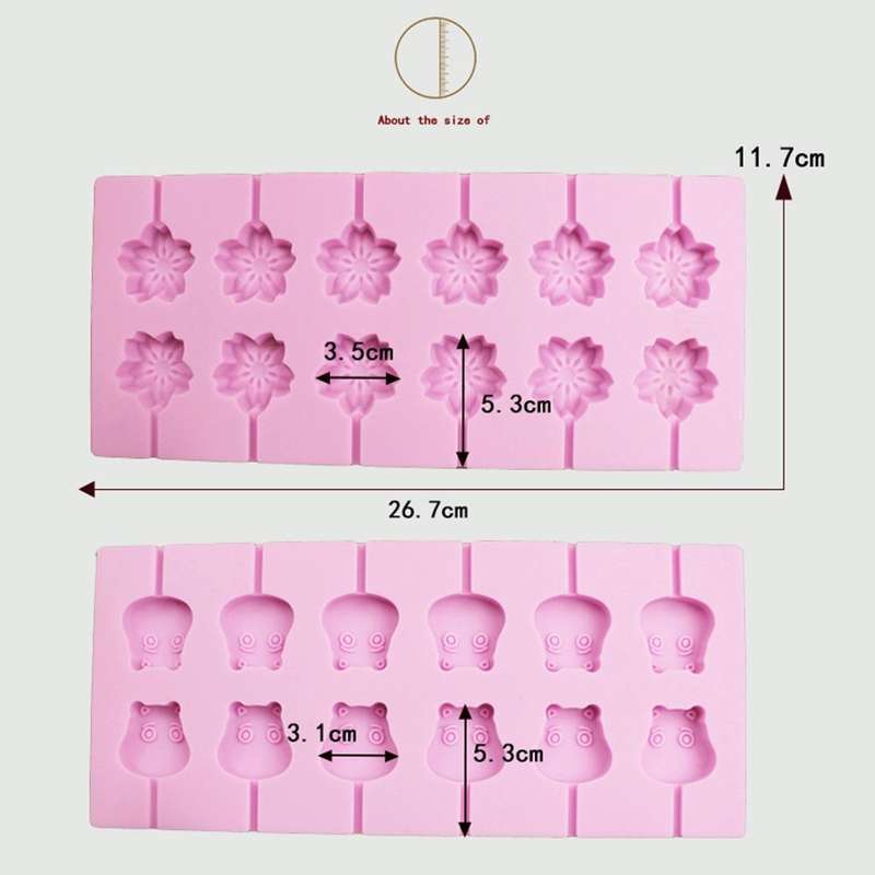12-Capacity DIY Silicone Lollipop Chocolate Molds(Cow Shape)