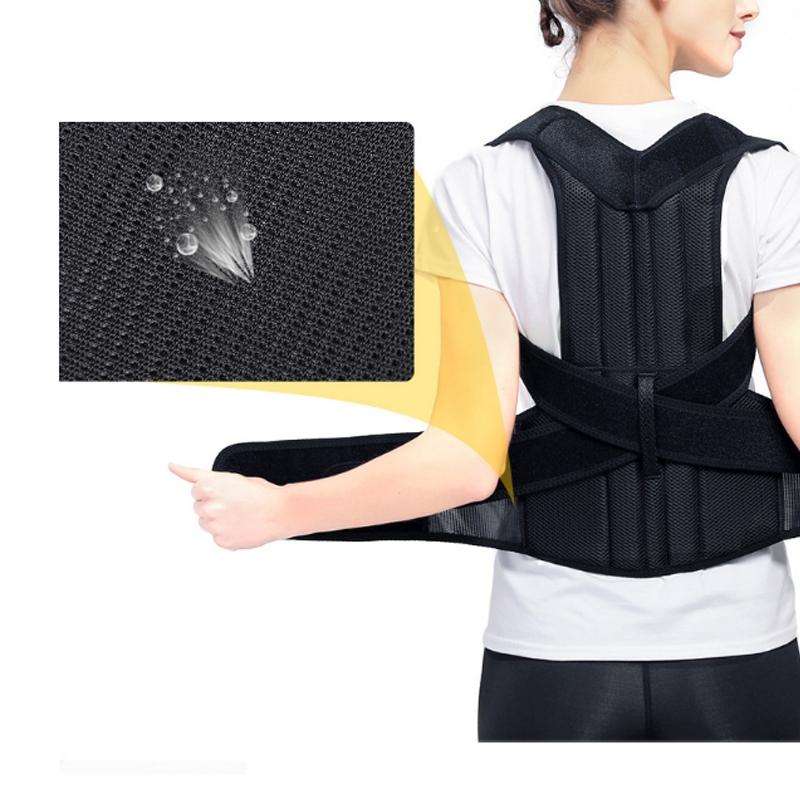 Kyphosis Correction Belt Spine Back Fixation Belt Correction Clothing, Size:L(Black)