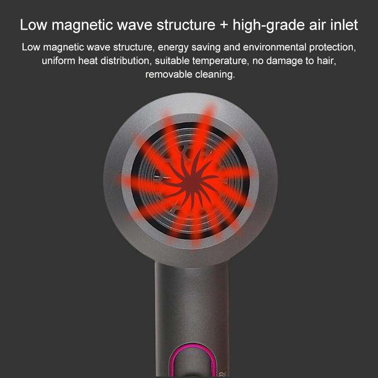 High-power 2000W Anionic Cold Hot Air Constant Temperature Hair Dryer, UK Plug(Red + Grey)