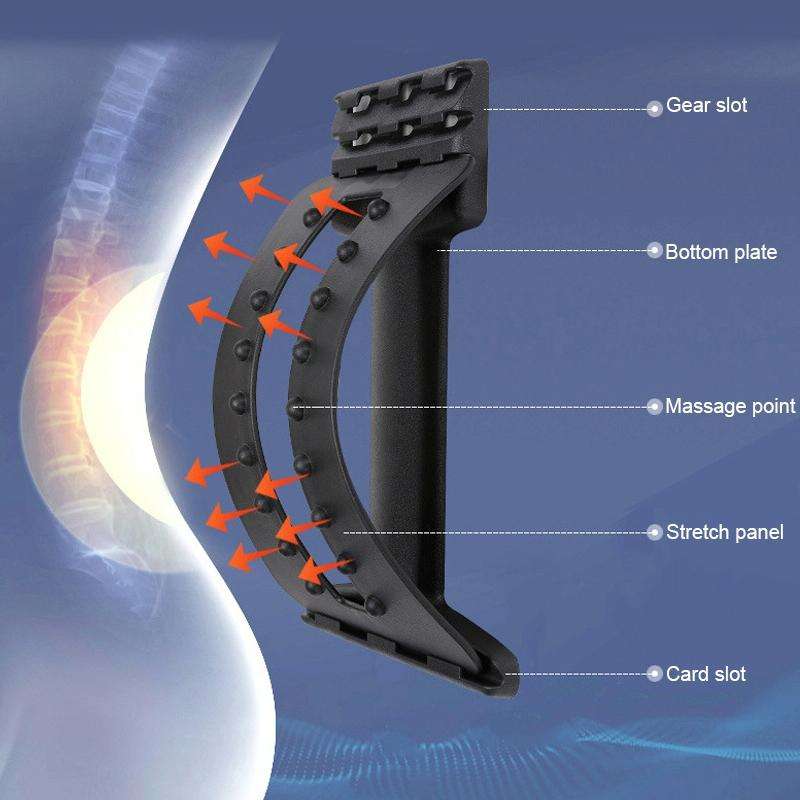 Lumbar Traction Stretching Device Posture Corrector Waist Support Spine Pain Relief Back Massage ...