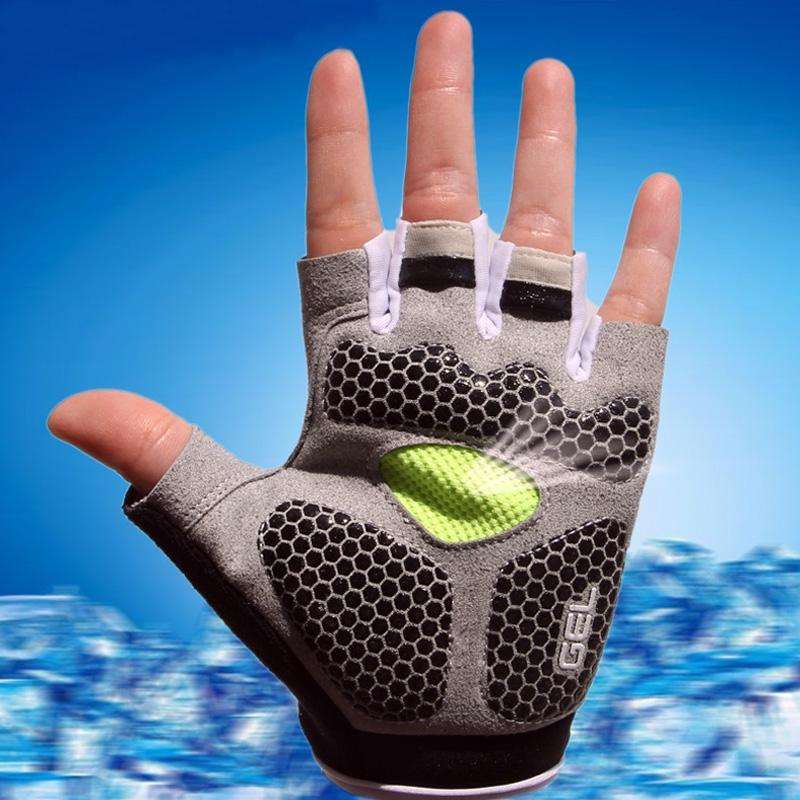 Cycling Shock Absorbing Anti-Slip Gloves Fitness Weight Lifting Training Half-finger Gloves, Size...