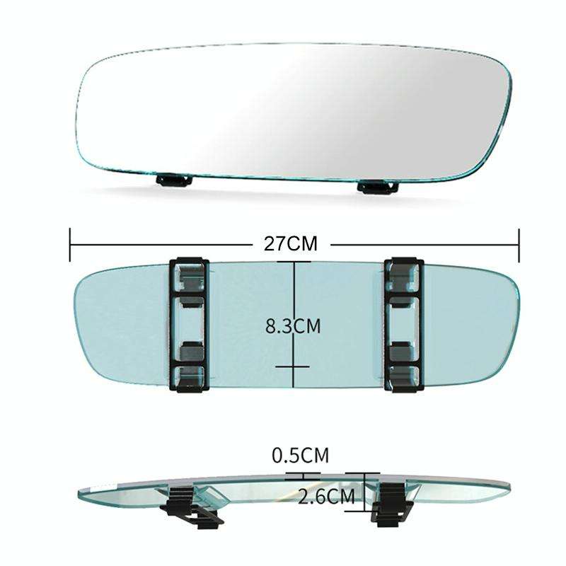3R-335 Planemirror 270mm Car Rearview Retrofit Frameless Clear Large Mirror(White)