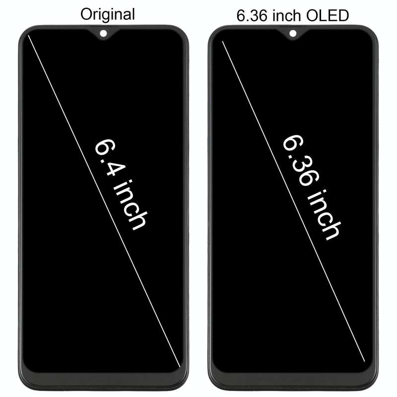 6.36 inch OLED LCD Screen for Samsung Galaxy A20 SM-A205 Digitizer Full Assembly with Frame (Black)