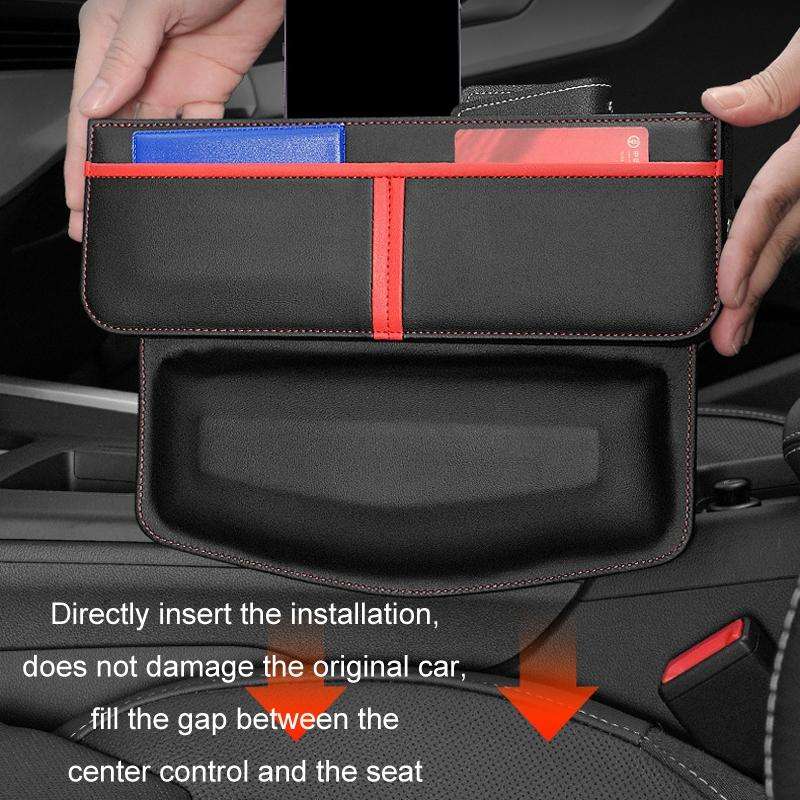 Leather Car Seat Gap Multifunctional Storage Box(Brown)