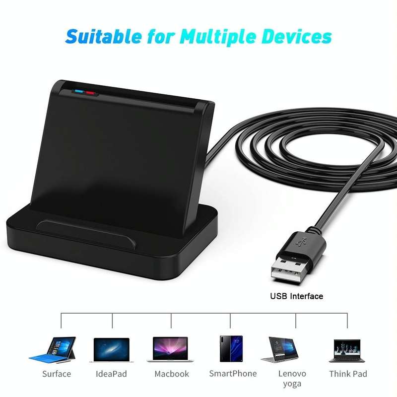 Rocketek SCR816 USB2.0 CAC / SIM / IC / ATM Smart Card Reader (Black)