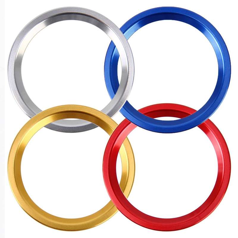 Car Engine Start Key Push Button Ring Trim Aluminum Alloy Sticker Decoration for Audi(Silver)