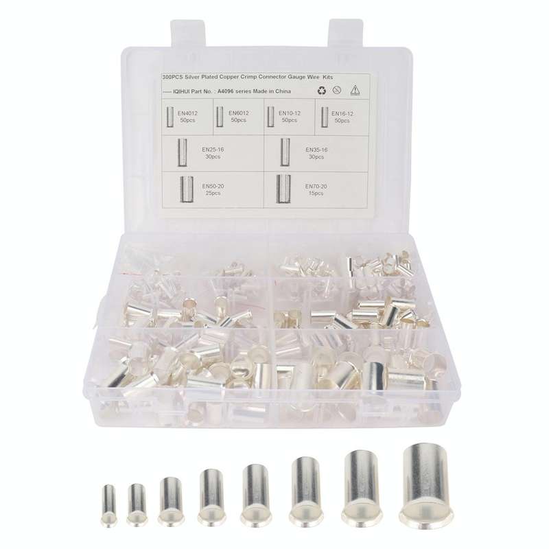 300 PCS 8 Specifications Non Insulated Ferrules Pin Cord End Kit EN Series