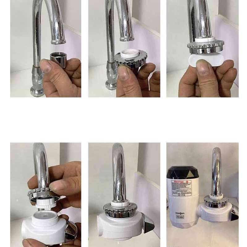 Zoosen Electric Hot Water Faucet Connection Type Instant Hot Water Faucet EU Plug, Style:With sho...