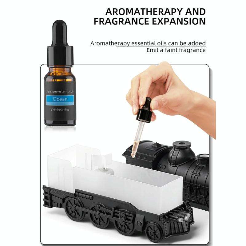 300ml Small Train Essential Oil Diffuser Humidifier With Remote Control US Plug