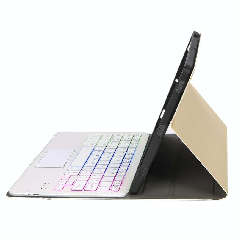 For Samsung Galaxy Tab A8 10.5 (2021) A08B-AS Lambskin Texture Backlight Bluetooth Keyboard Leath...